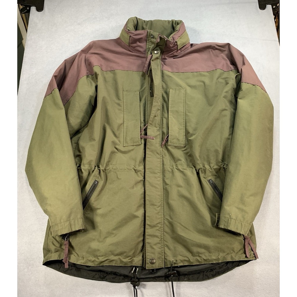 Vintage 90s Burton Snowboards Technical Shell Jacket Mens Medium Army Green